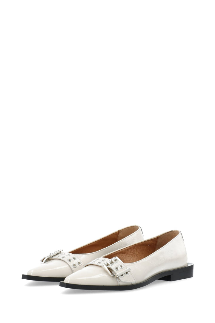 Biavictoria Buckle Ballet Flat Nappalak Off White Nappalak | Sko | Smuk - Dameklær på nett