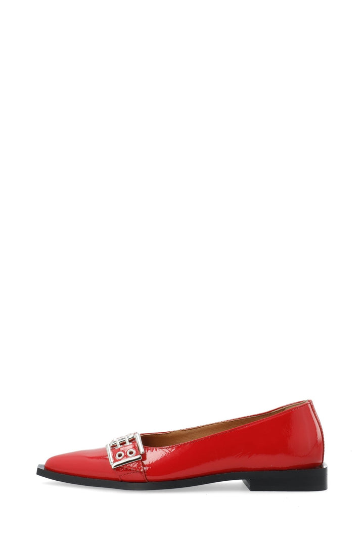 Biavictoria Buckle Ballet Flat Red Nappalak | Sko | Smuk - Dameklær på nett