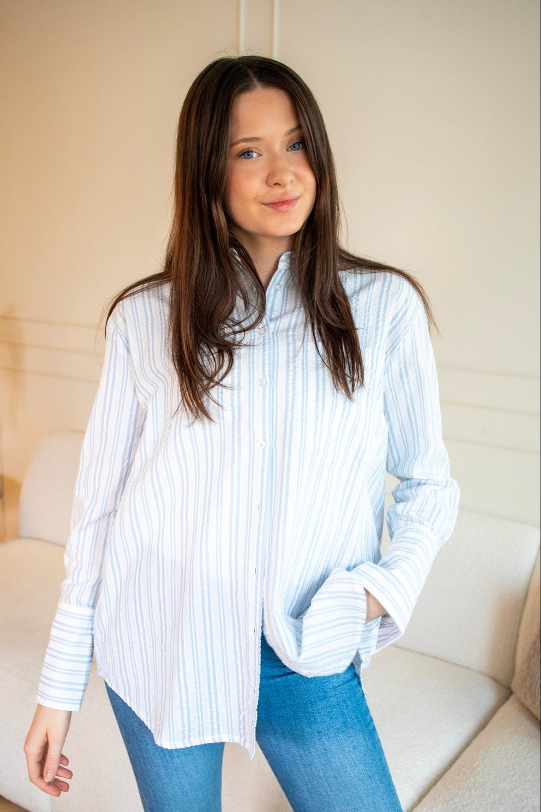 Bibi Crepe Shirt Light Blue | Skjorter og bluser | Smuk - Dameklær på nett