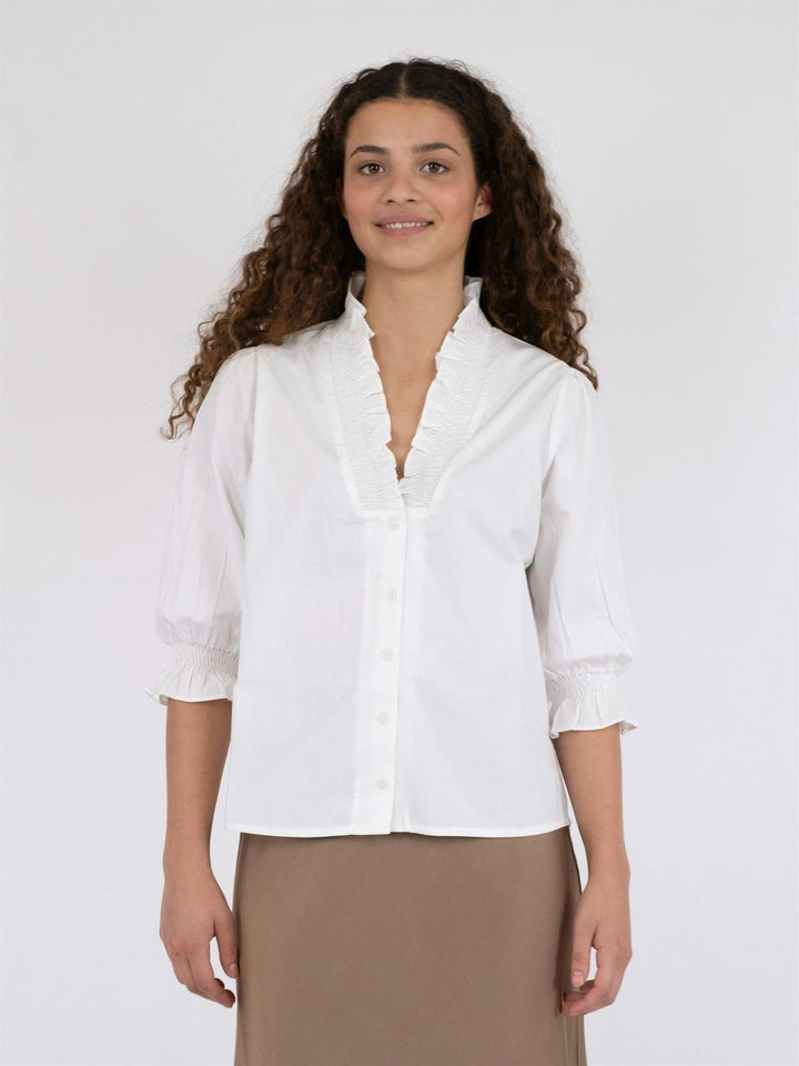 Briony C Poplin Blouse White | Skjorter og bluser | Smuk - Dameklær på nett