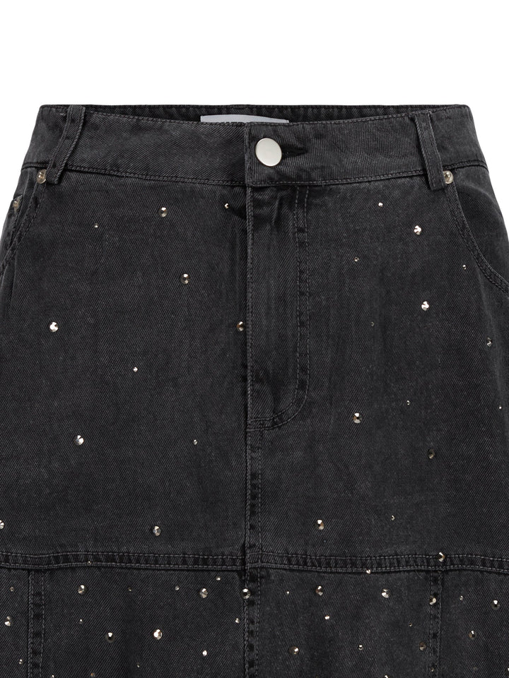 Bristol Stud Skirt Washed Black | Skjørt | Smuk - Dameklær på nett