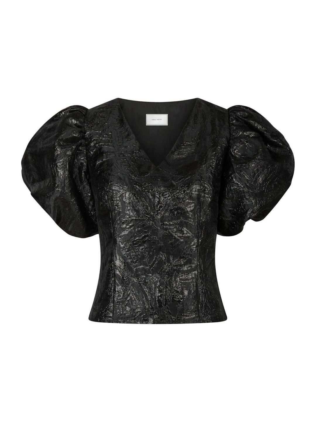 Camia Metallic Brocade Blouse Black | Skjorter og bluser | Smuk - Dameklær på nett