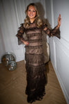 Carmine Long Sleeve Lace Maxi Dress Chocolate