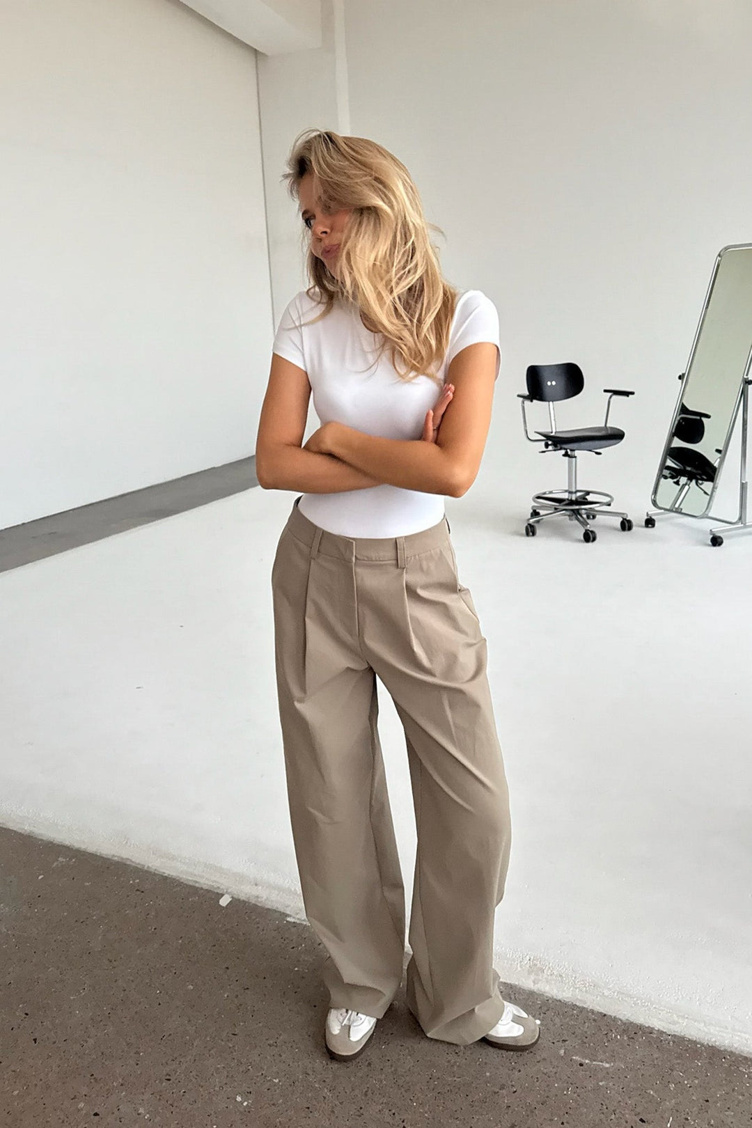 Celina Pants Khaki | Bukser | Smuk - Dameklær på nett