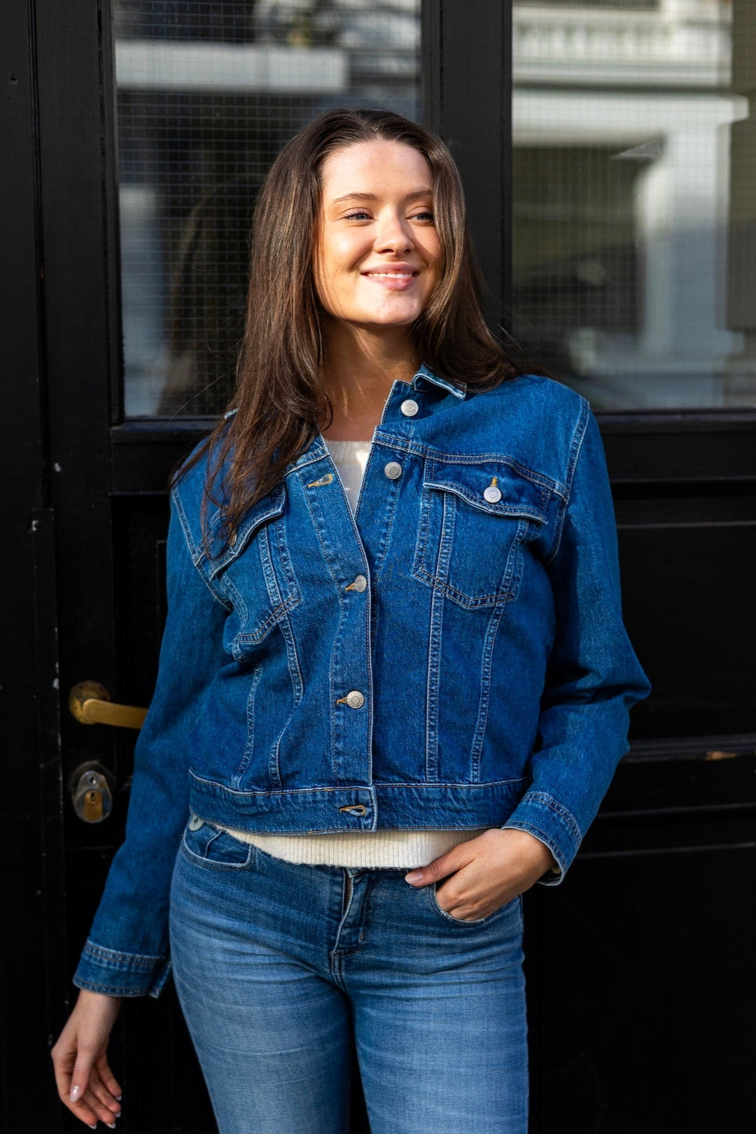 Cena Ls Jacket Medium Blue Denim | Yttertøy | Smuk - Dameklær på nett