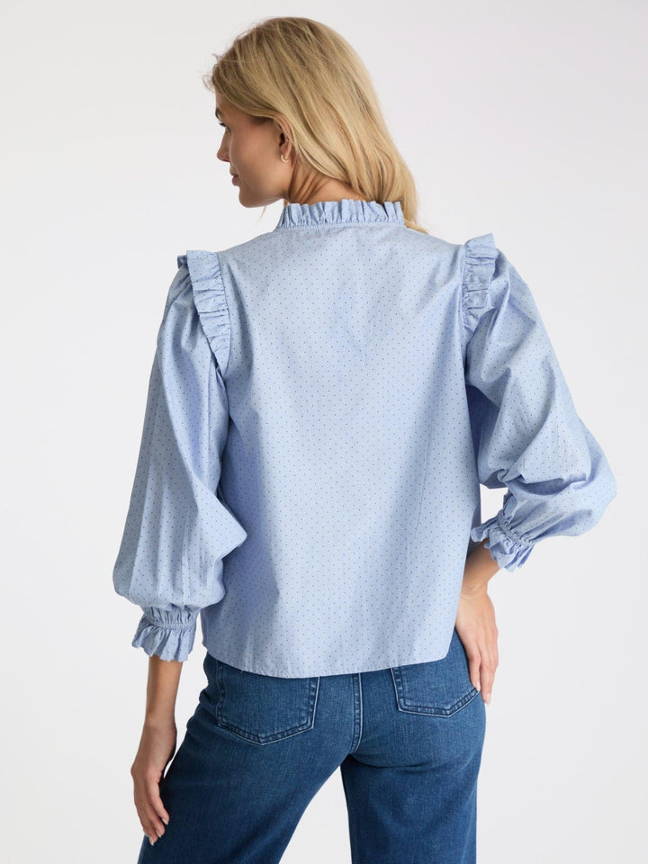 Charly Mini Dot Blouse Light Blue | Skjorter og bluser | Smuk - Dameklær på nett