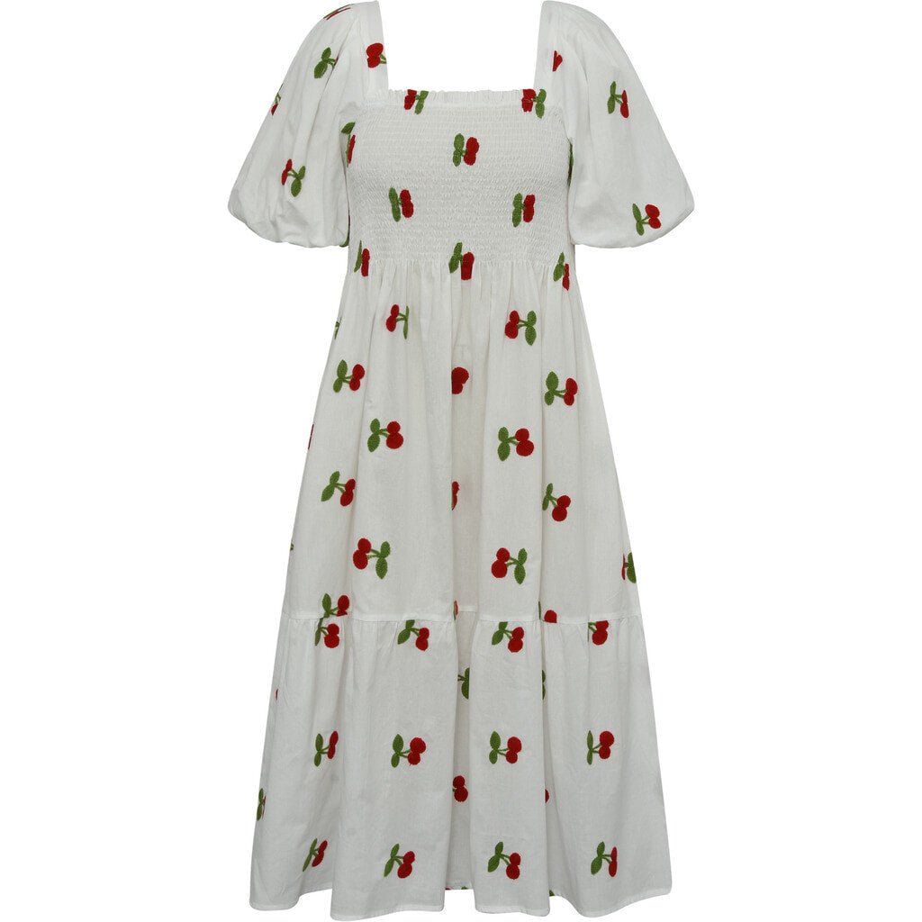 Cheri Fruit Dress White/Red | Kjoler | Smuk - Dameklær på nett