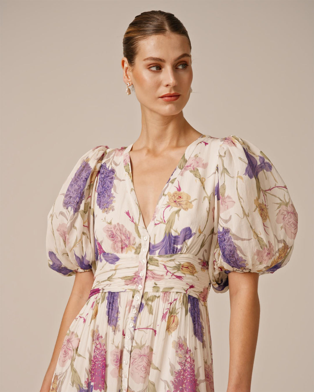 Chiffon Midi Dress Flower Garden | Kjoler | Smuk - Dameklær på nett