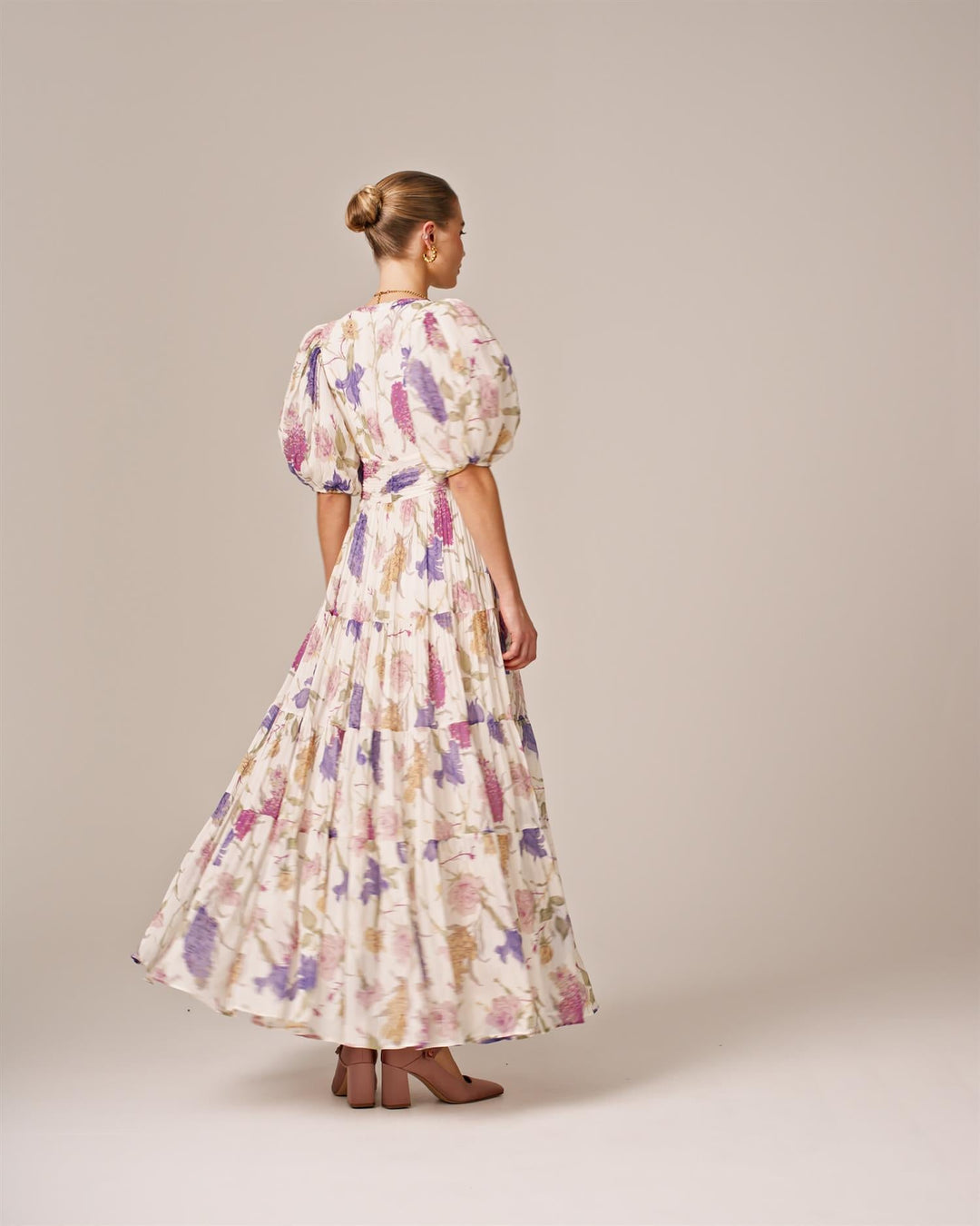 Chiffon Midi Dress Flower Garden | Kjoler | Smuk - Dameklær på nett