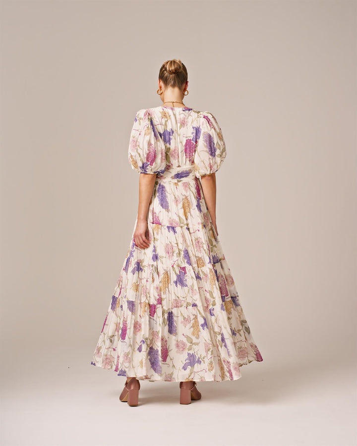 Chiffon Midi Dress Flower Garden | Kjoler | Smuk - Dameklær på nett