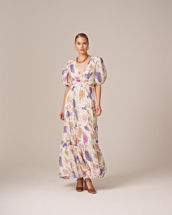 Chiffon Midi Dress Flower Garden | Kjoler | Smuk - Dameklær på nett