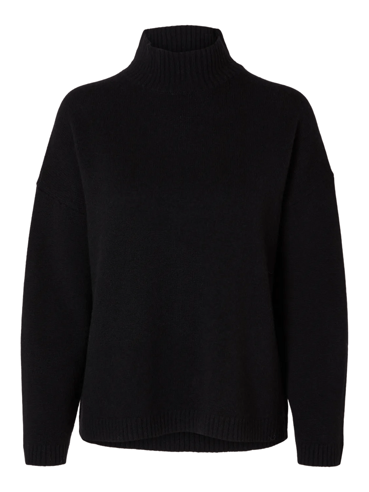 Cille Ls Knit High Neck Black | Genser | Smuk - Dameklær på nett