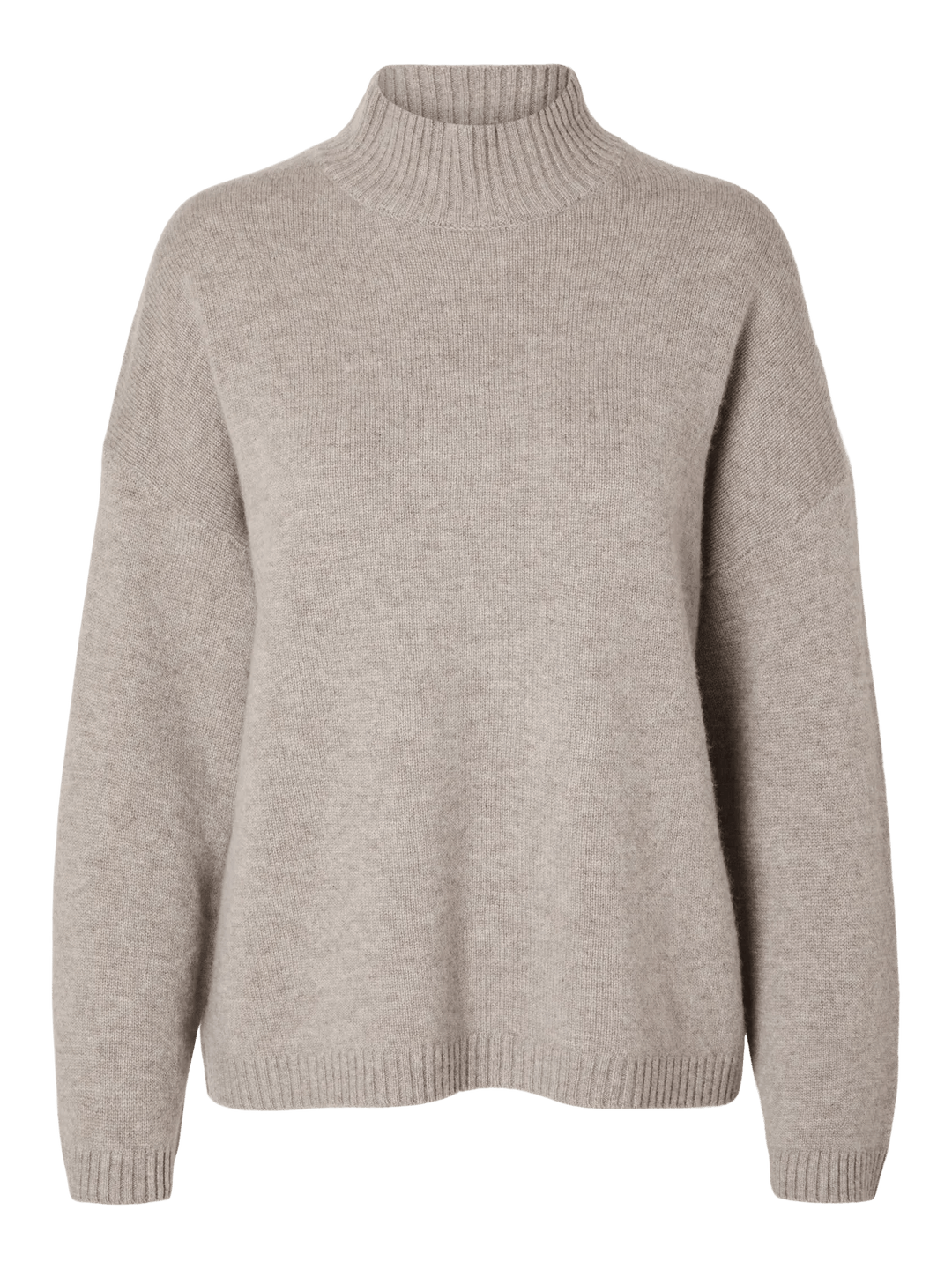 Cille Ls Knit High Neck Irish Cream Melange | Genser | Smuk - Dameklær på nett