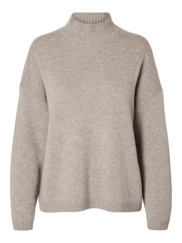 Cille Ls Knit High Neck Irish Cream Melange | Genser | Smuk - Dameklær på nett