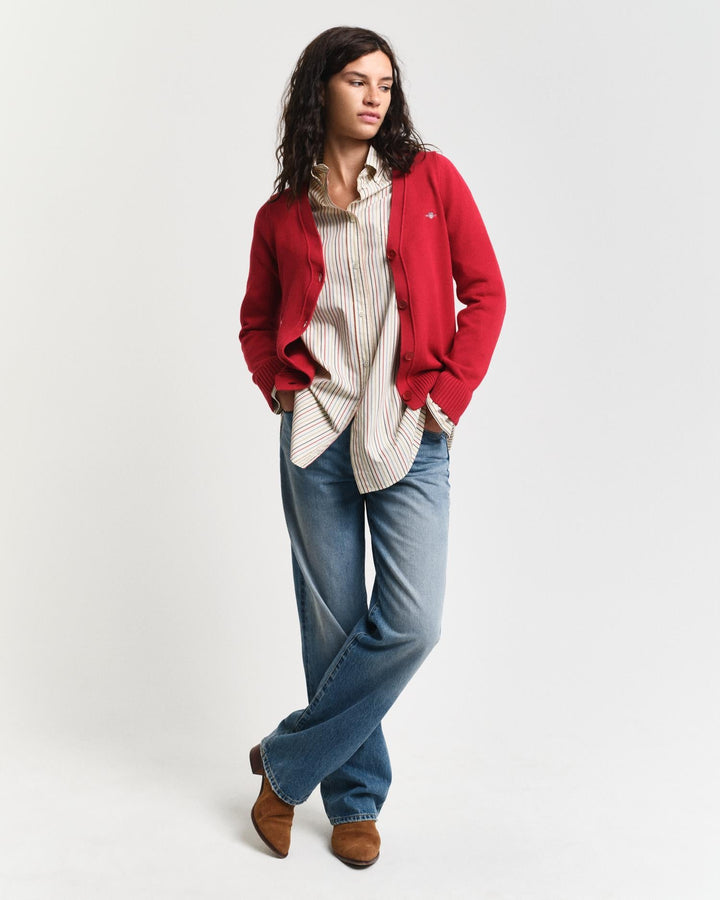 Classic Cotton Cardigan Ruby Red | Genser | Smuk - Dameklær på nett