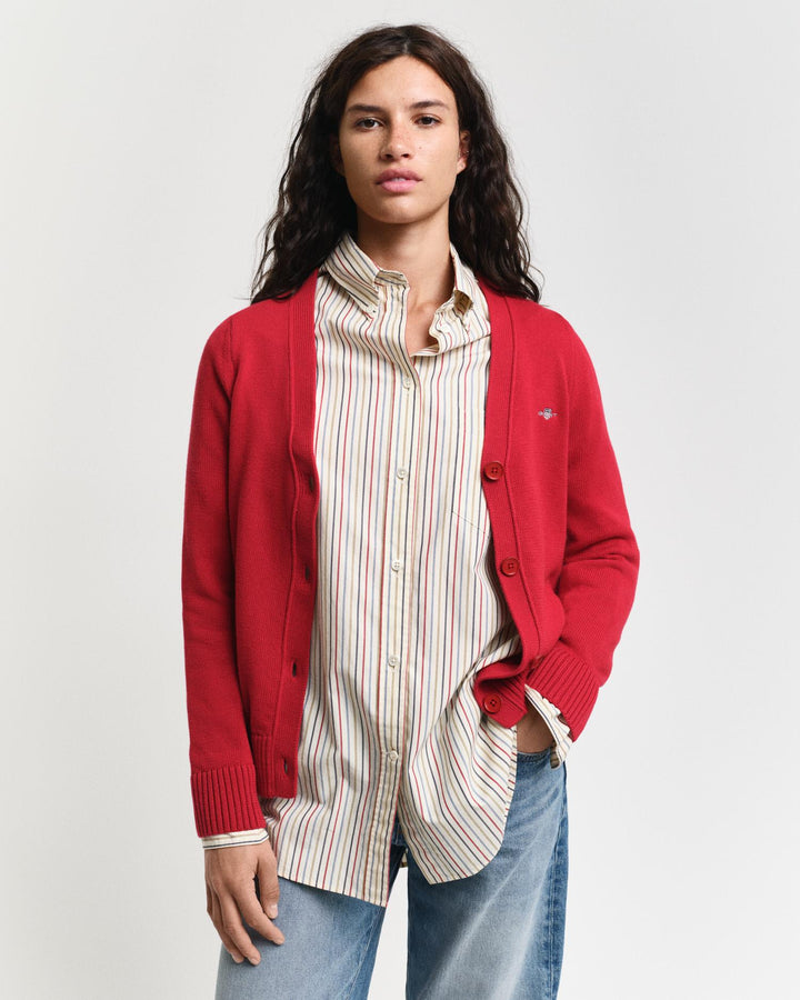 Classic Cotton Cardigan Ruby Red | Genser | Smuk - Dameklær på nett