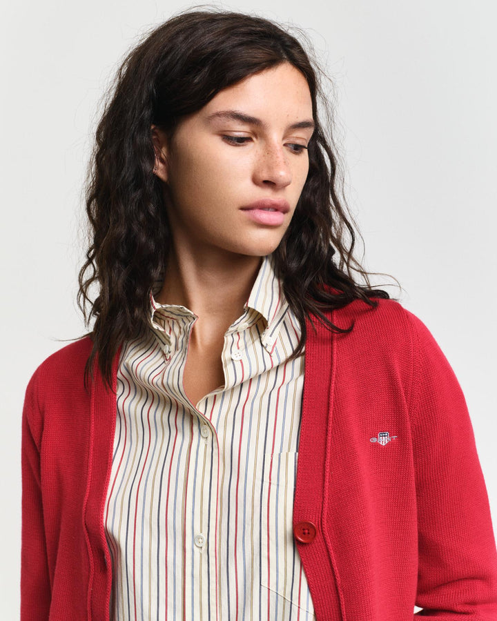 Classic Cotton Cardigan Ruby Red | Genser | Smuk - Dameklær på nett