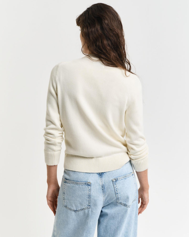 Classic Cotton Crew Neck Sweater Cream | Genser | Smuk - Dameklær på nett