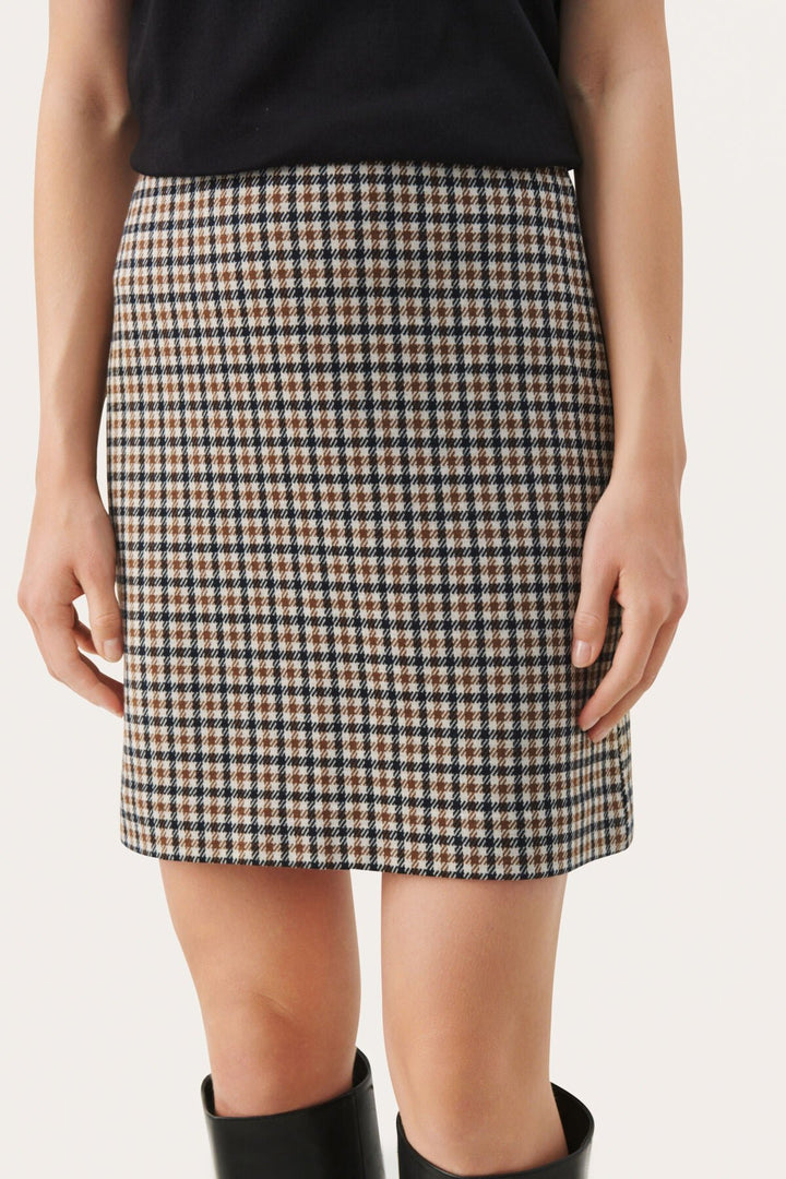 Corinnepw Skirt Brown Check | Skjørt | Smuk - Dameklær på nett