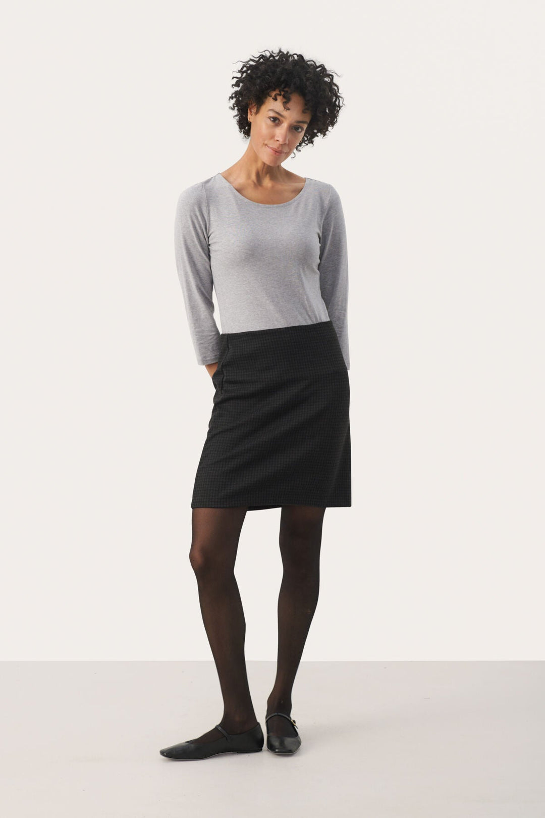 Corinnepw Skirt Dark Grey Check | Skjørt | Smuk - Dameklær på nett