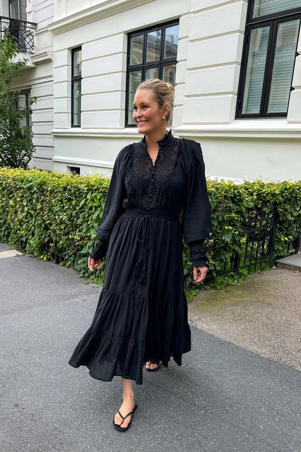 Cotton Slub Midi Dress Black | Kjoler | Smuk - Dameklær på nett