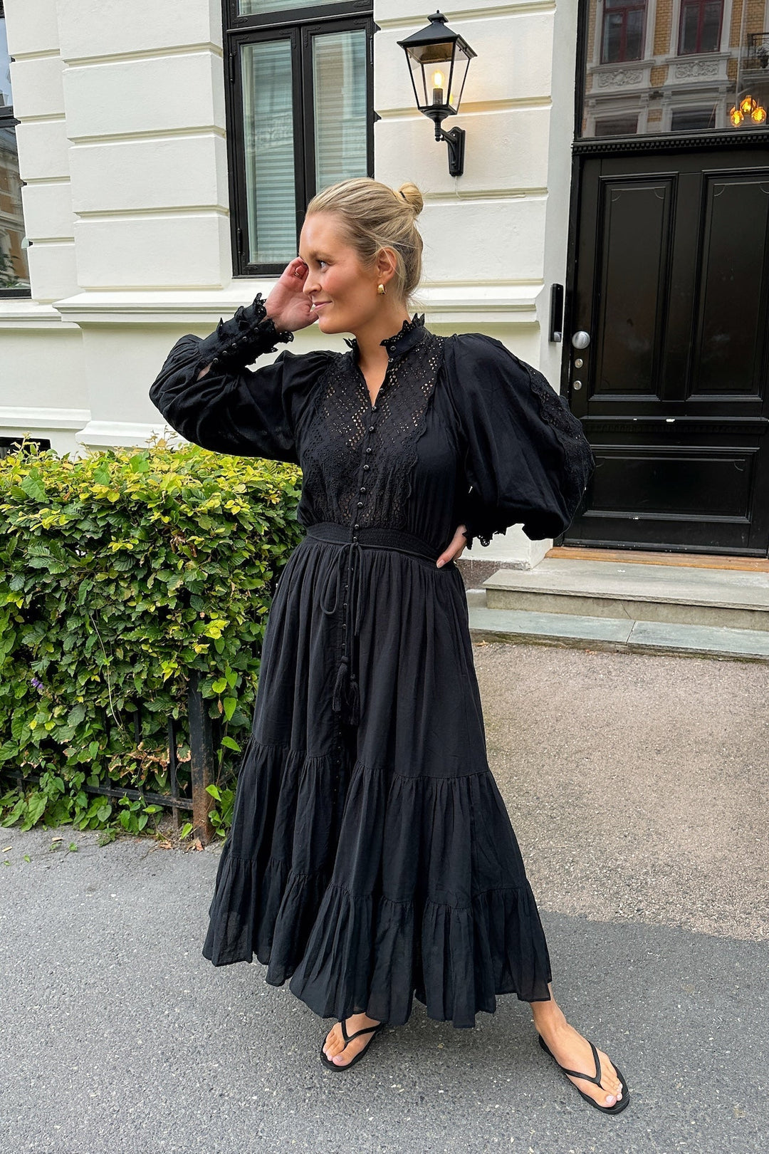 Cotton Slub Midi Dress Black | Kjoler | Smuk - Dameklær på nett