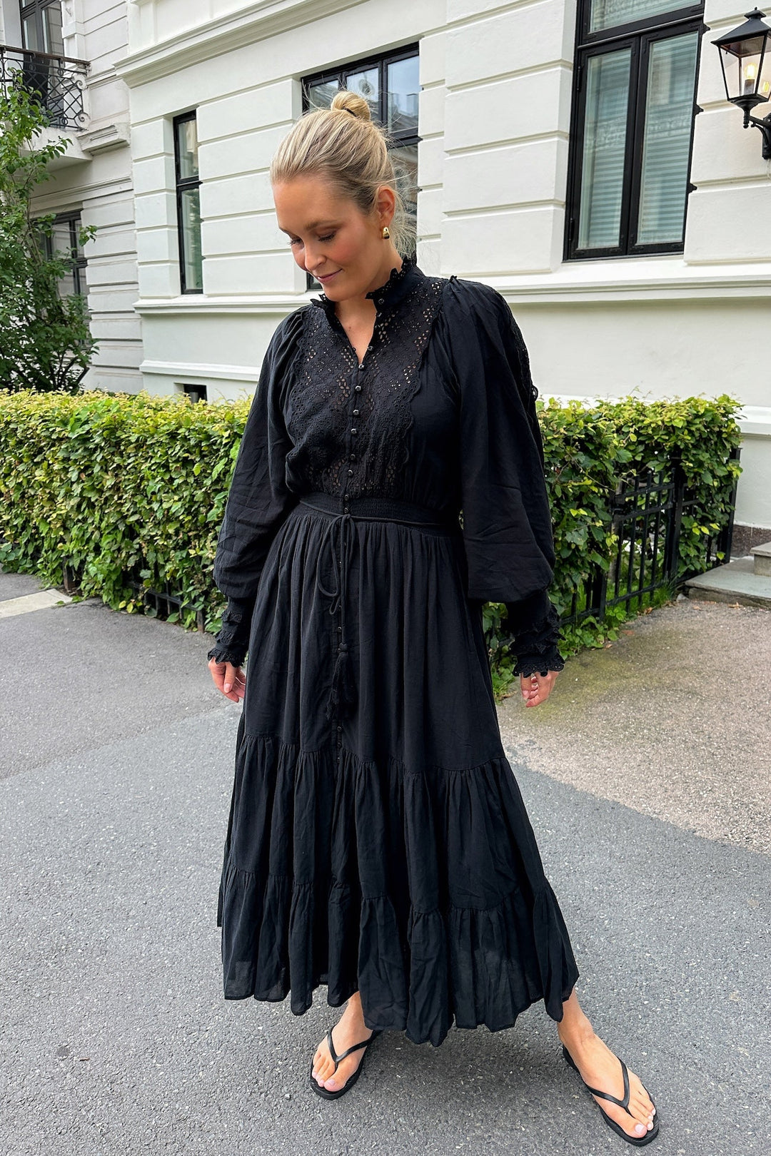 Cotton Slub Midi Dress Black | Kjoler | Smuk - Dameklær på nett