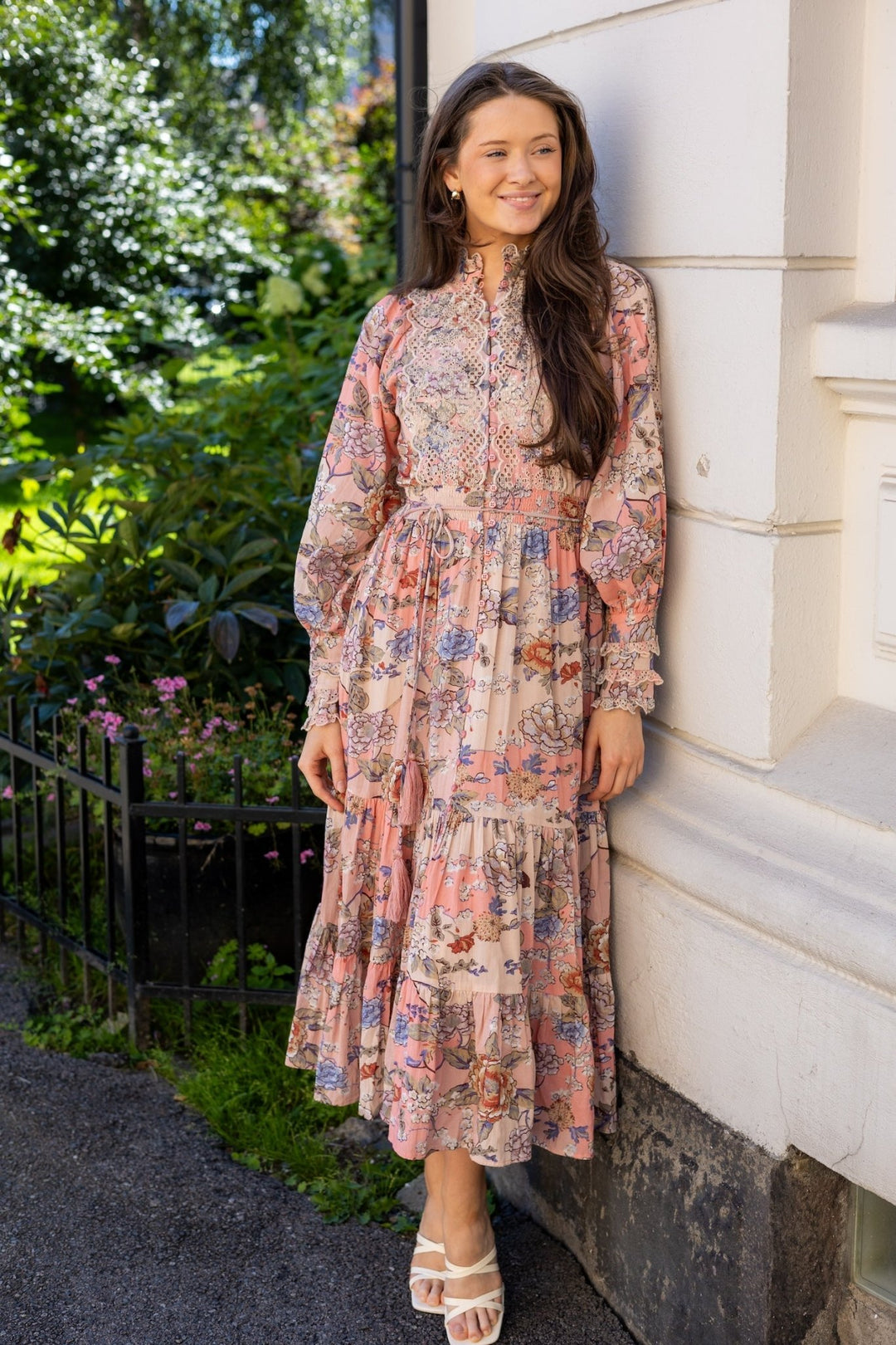 Cotton Slub Midi Dress Botanical | Kjoler | Smuk - Dameklær på nett