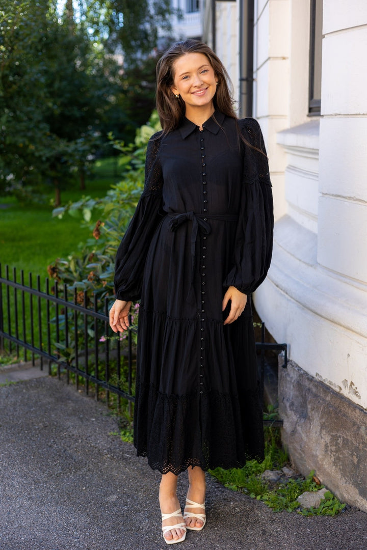 Cotton Slub Shirt Dress Black | Kjoler | Smuk - Dameklær på nett