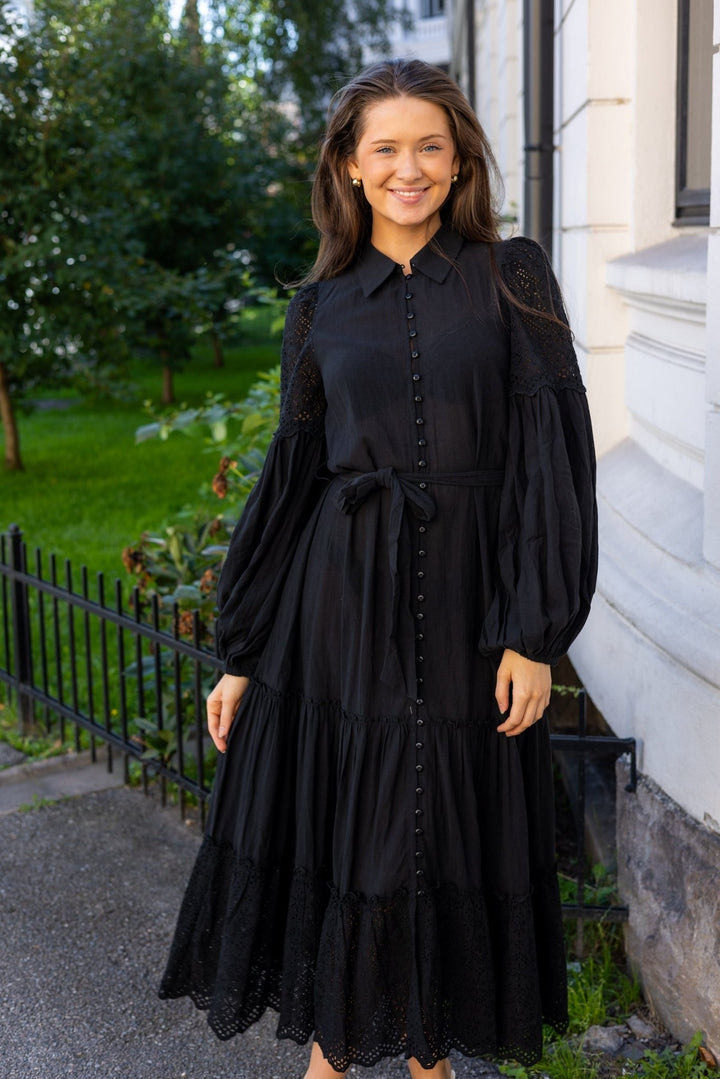 Cotton Slub Shirt Dress Black | Kjoler | Smuk - Dameklær på nett