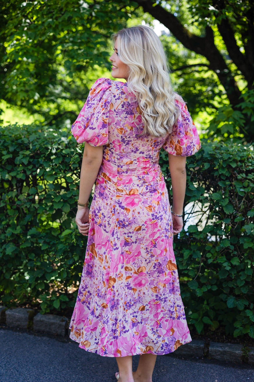 Crepe Button Down Gown Watercolor Bloom | Kjoler | Smuk - Dameklær på nett