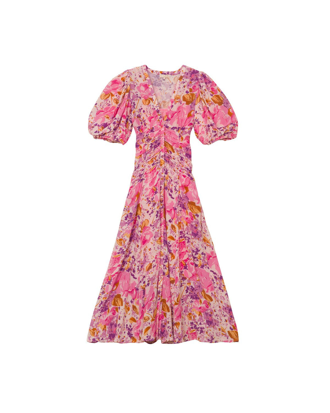 Crepe Button Down Gown Watercolor Bloom | Kjoler | Smuk - Dameklær på nett