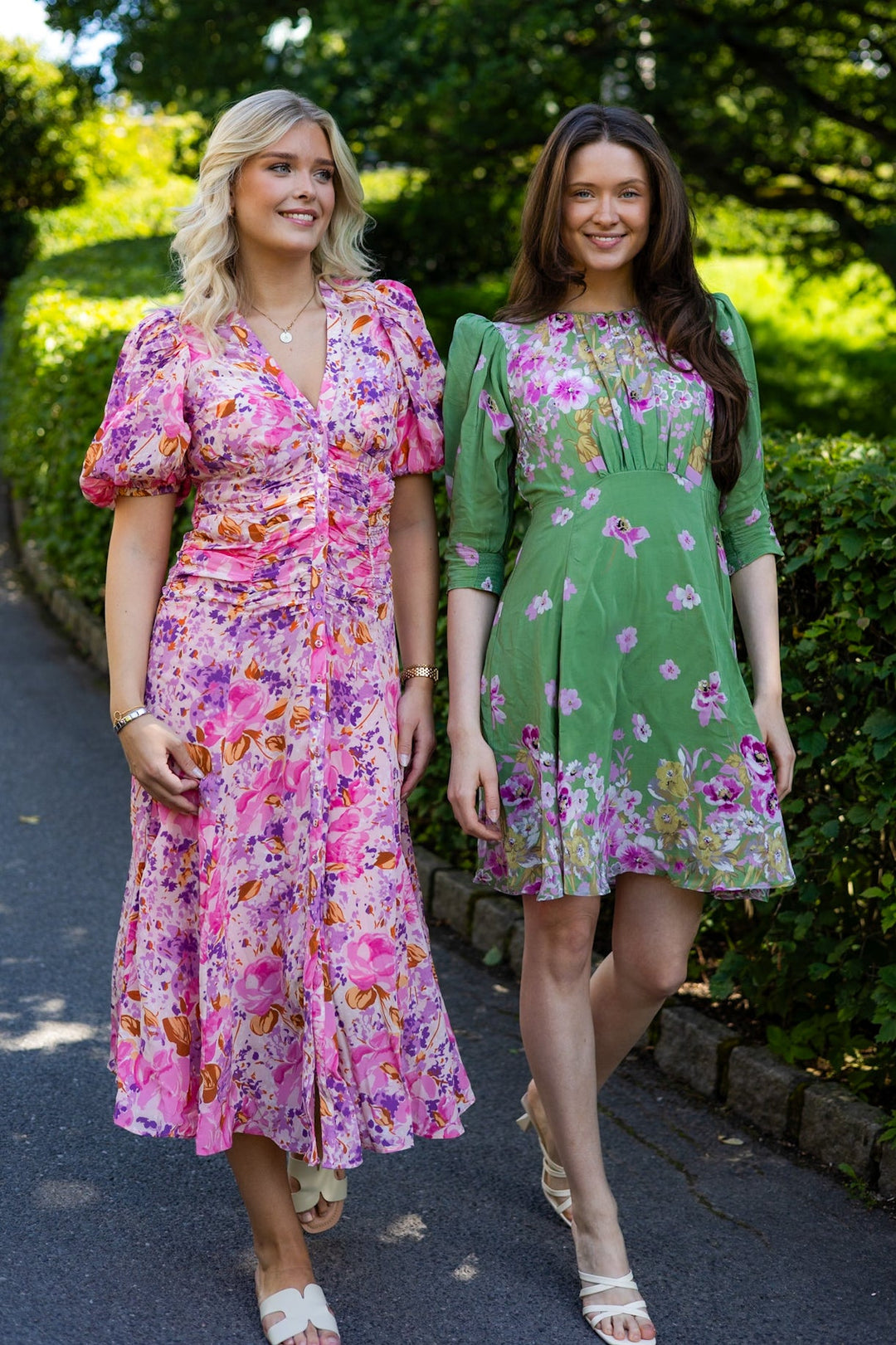 Crepe Button Down Gown Watercolor Bloom | Kjoler | Smuk - Dameklær på nett