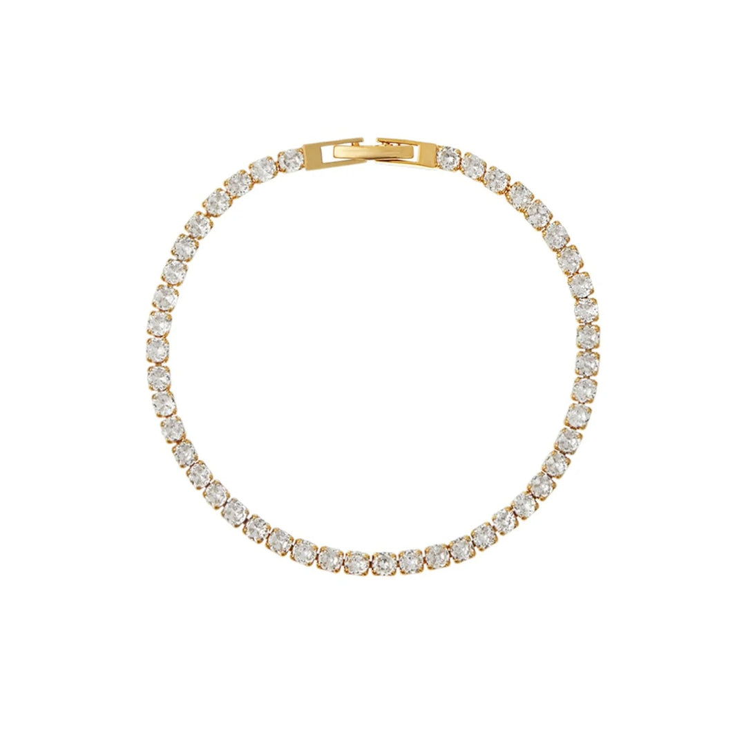 Crystal Tennis Bracelet Pale Gold | Accessories | Smuk - Dameklær på nett