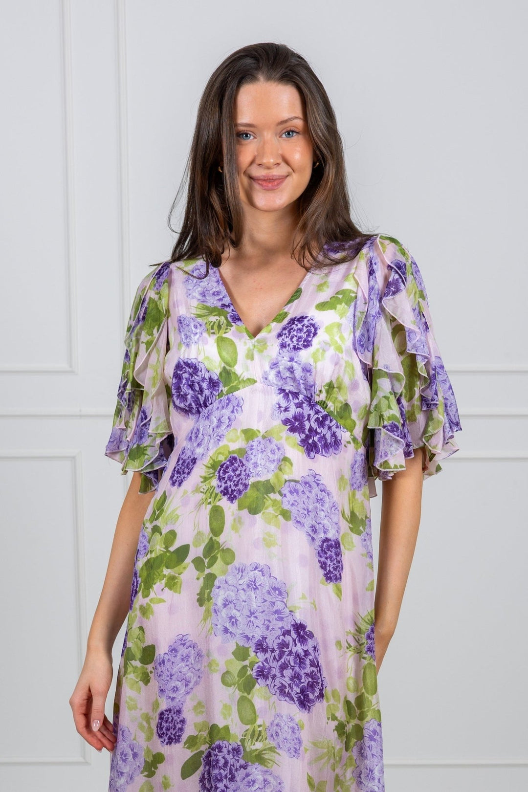 Cupro Maxi Dress Purple Flowerfield | Kjoler | Smuk - Dameklær på nett