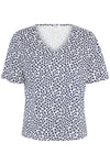 Curliapw T-Shirt Navy Mini Grid Flower