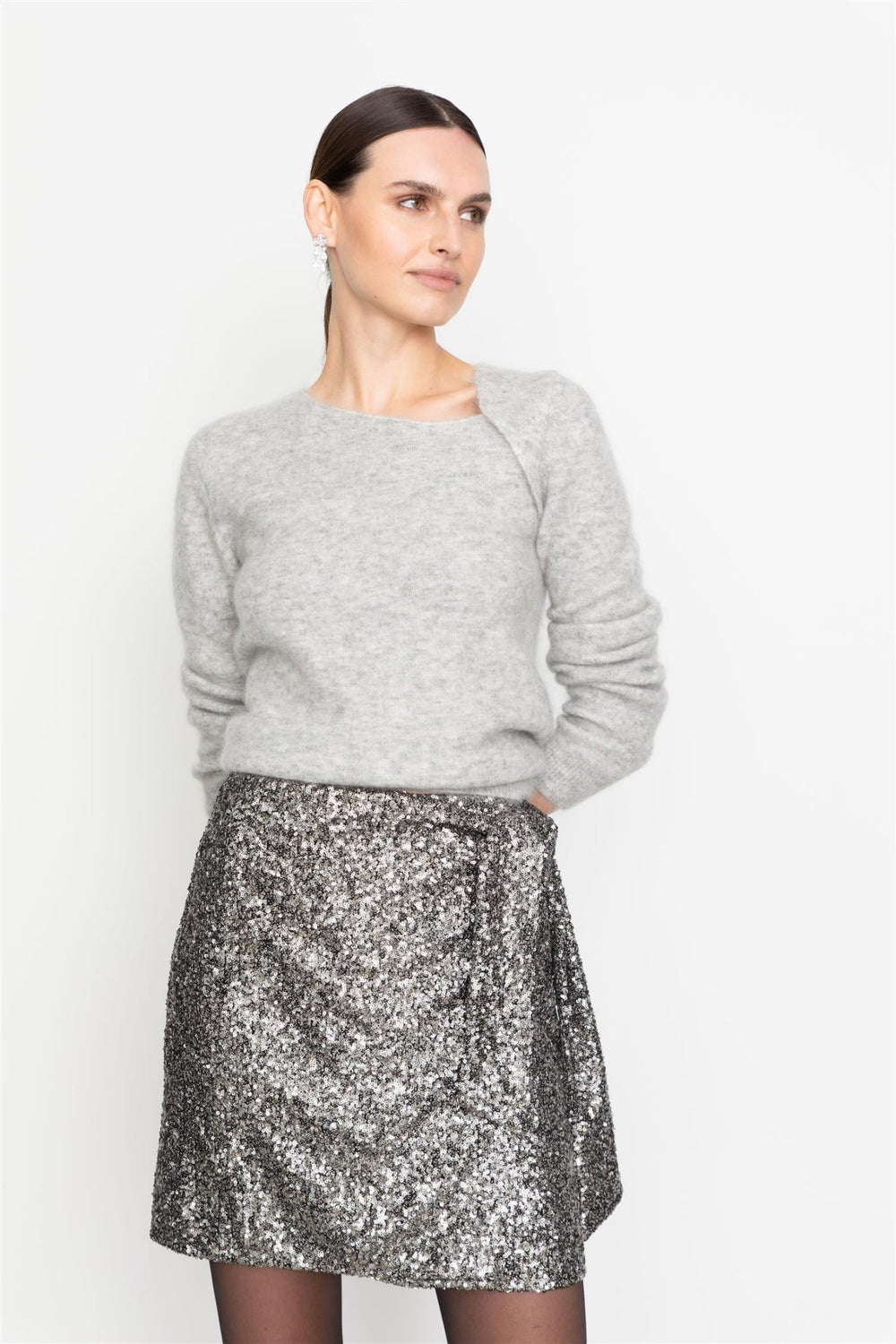 Dawa Sequin Skirt Silver | Skjørt | Smuk - Dameklær på nett