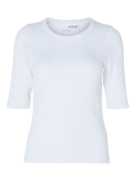 Dianna 2/4 O - Neck Top Bright White | Topper | Smuk - Dameklær på nett