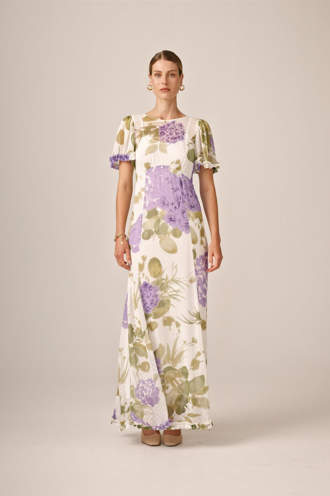 Dotted Georgette Maxi Dress Purple Flowerfield | Kjoler | Smuk - Dameklær på nett