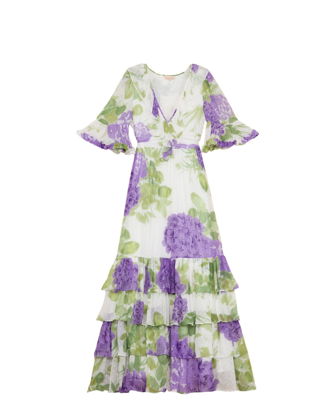 Dotted Georgette Rouching Dress Purple Flowerfield | Kjoler | Smuk - Dameklær på nett