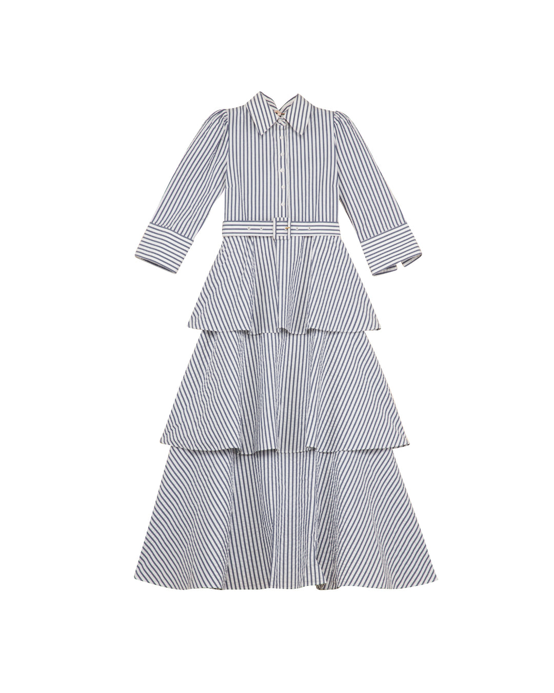 Seersucker Shirt Dress Blue Stripe