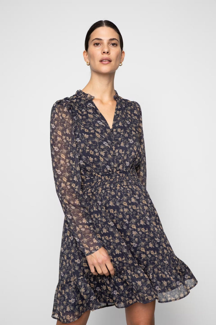 Eira Dress Navy Dahlia Print | Kjoler | Smuk - Dameklær på nett