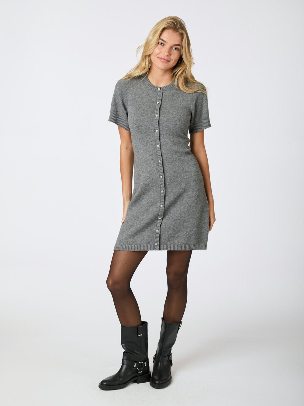 Elise Knit Dress Dark Grey Melange | Genser | Smuk - Dameklær på nett