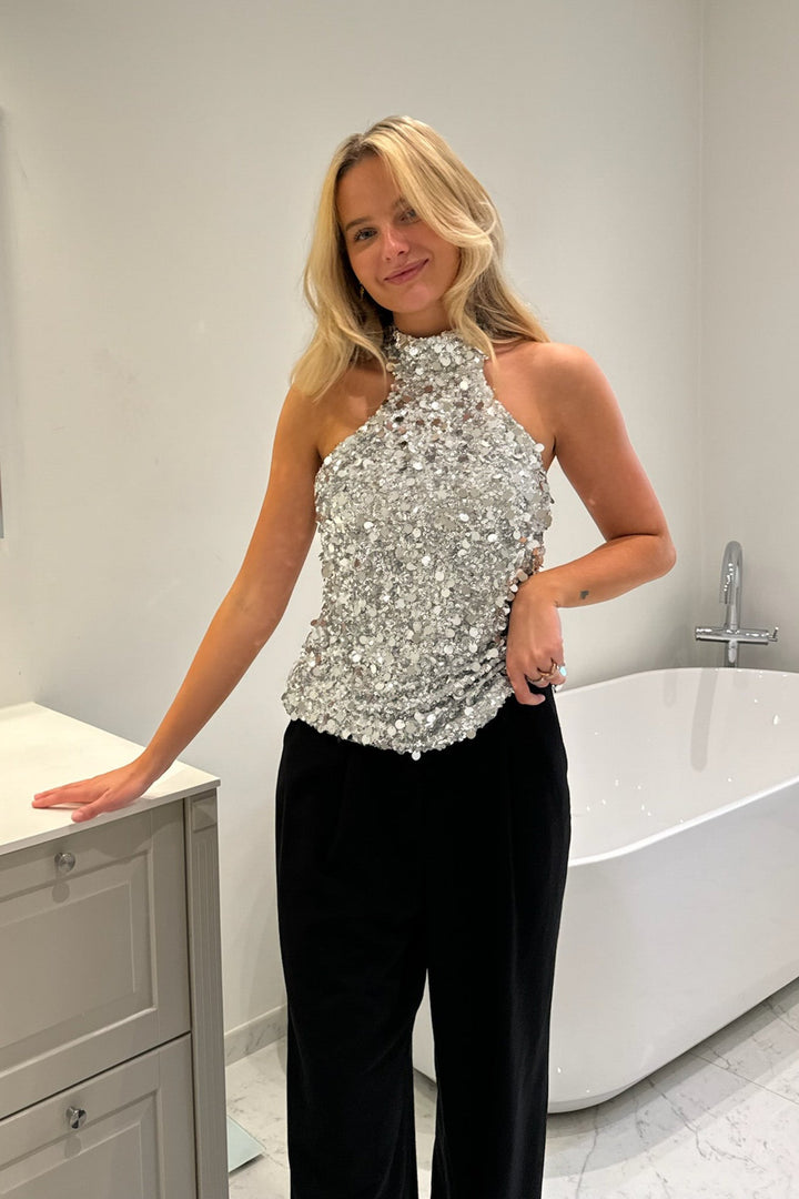 Emilyic Top Silver Sequin | Topper | Smuk - Dameklær på nett