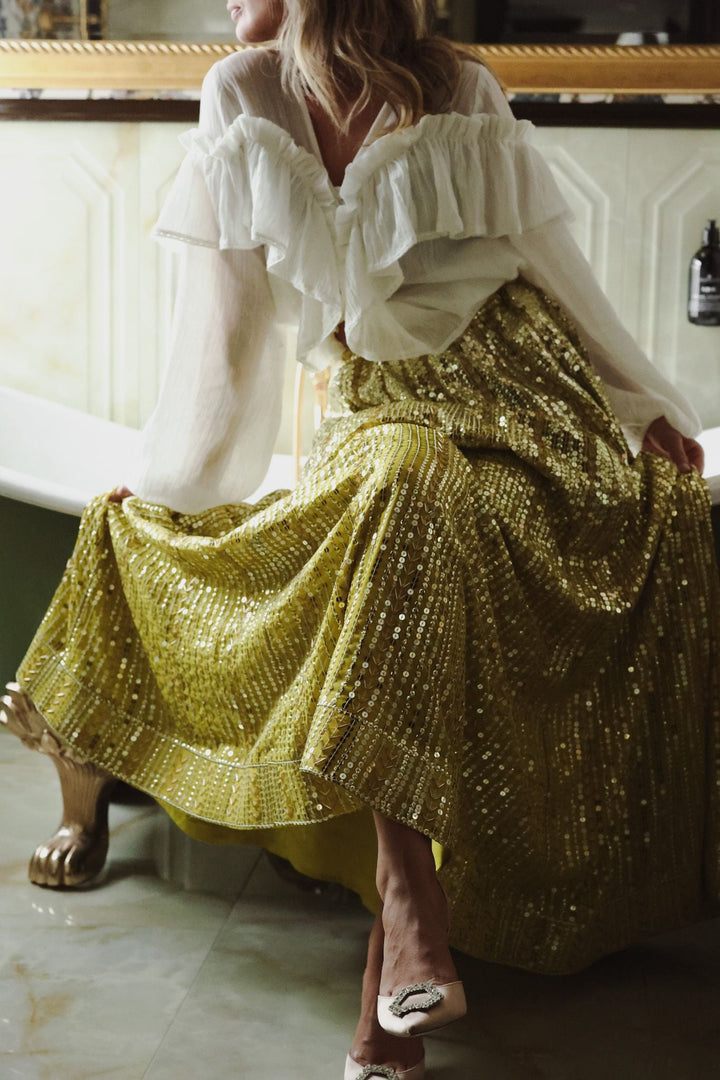 Extraordinary Sequin Maxi Skirt Gold | Skjørt | Smuk - Dameklær på nett