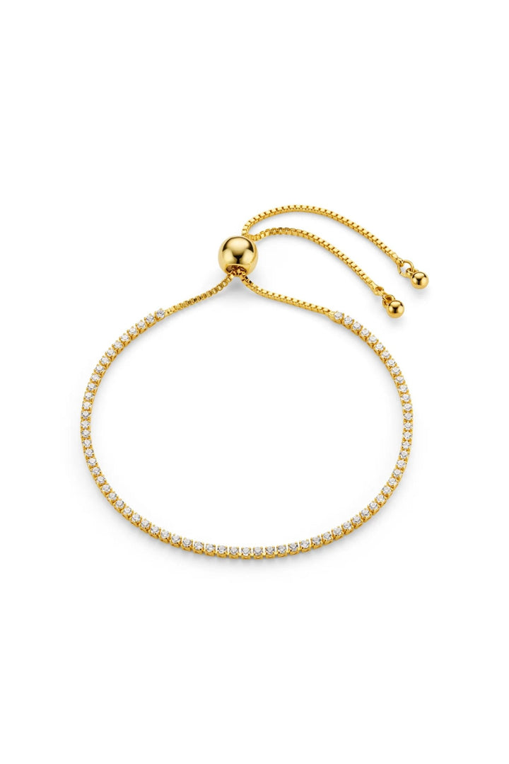 Fine Crystal Tennis Slider Bracelet Pale Gold | Accessories | Smuk - Dameklær på nett