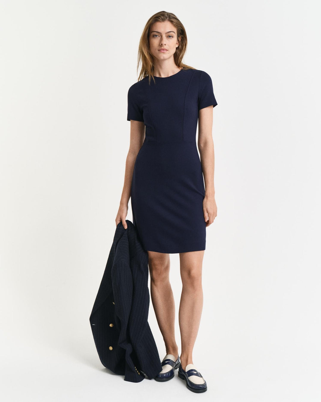 Fit & Flared Jersey Dress Evening Blue | Kjoler | Smuk - Dameklær på nett