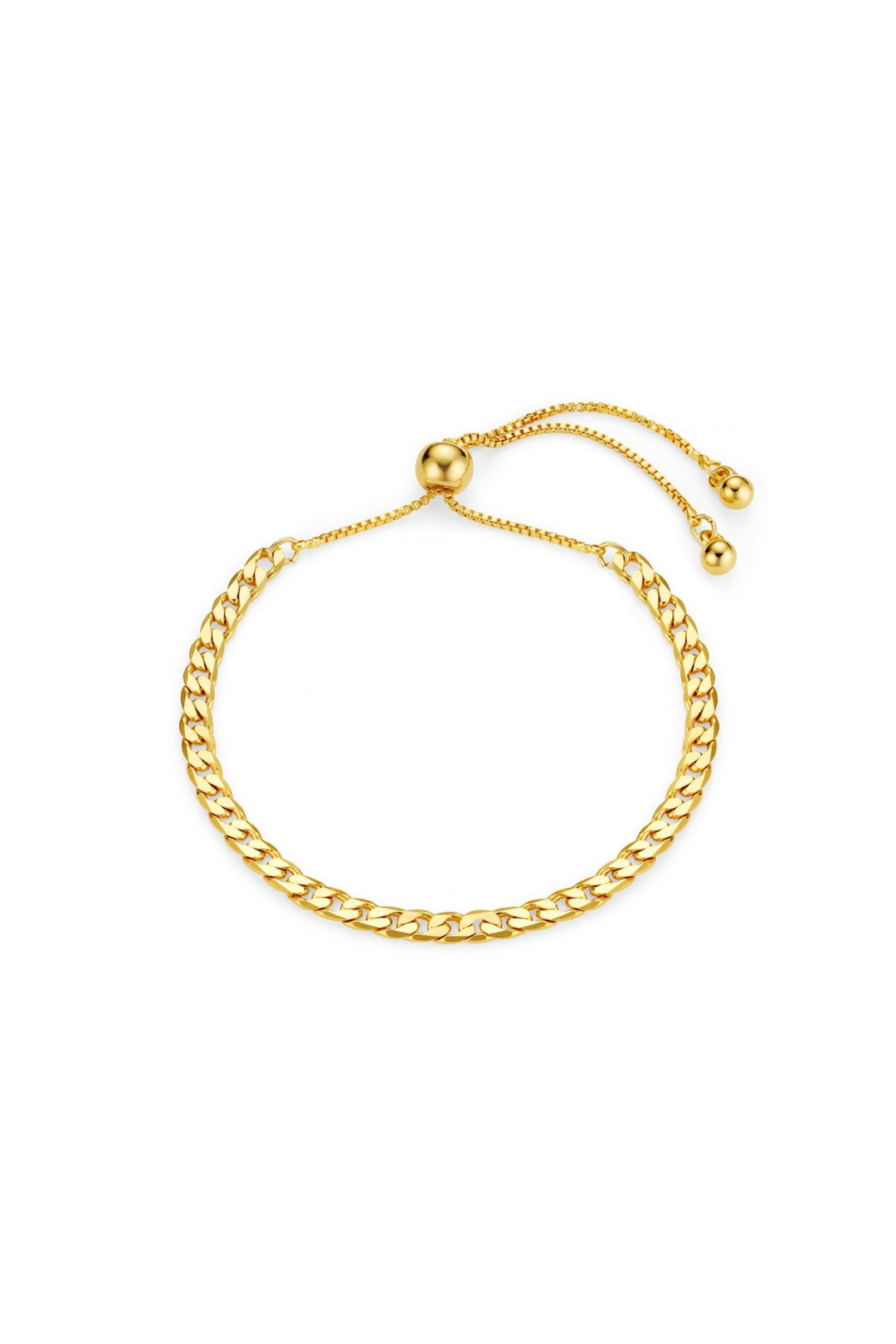 Flat Curb Chain Slider Bracelet Pale Gold | Accessories | Smuk - Dameklær på nett