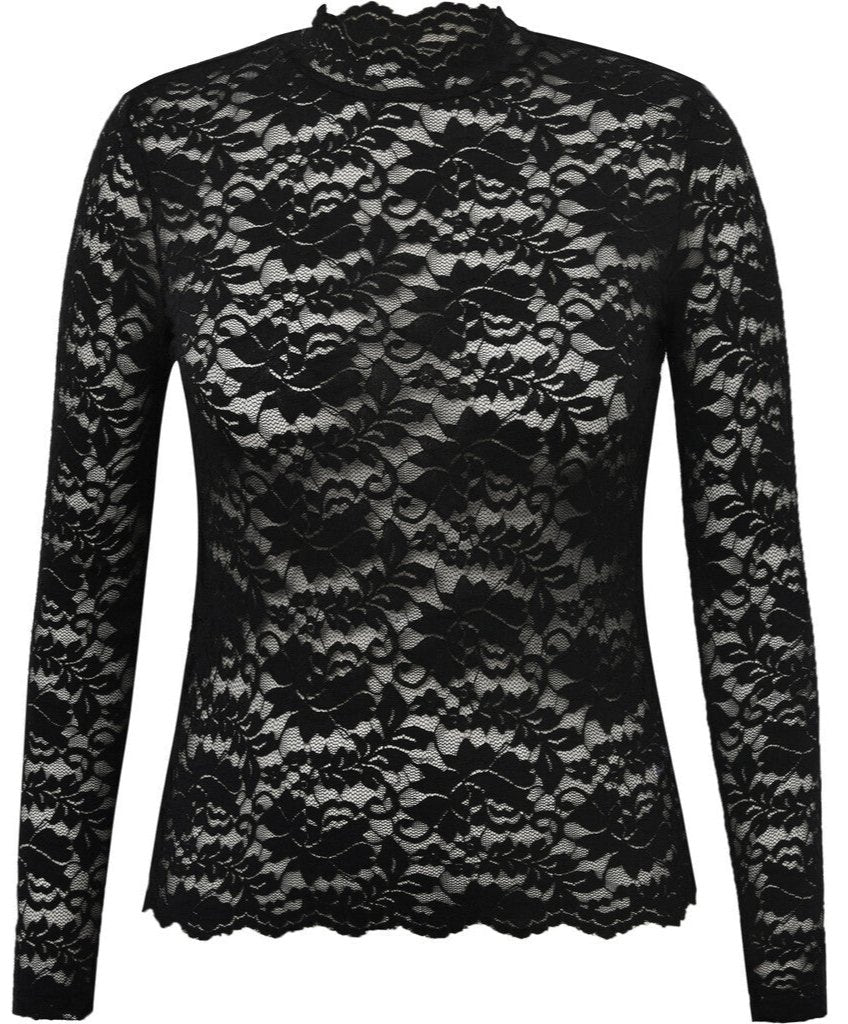 Flora Lace Blouse Black | Skjorter og bluser | Smuk - Dameklær på nett