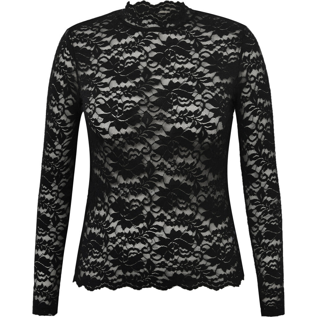 Flora Lace Blouse Black | Skjorter og bluser | Smuk - Dameklær på nett